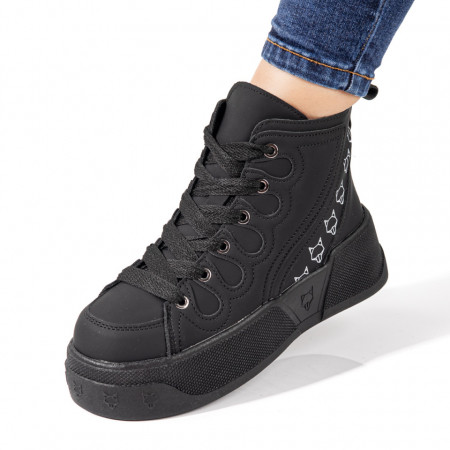 Ghete sport dama cu talpa groasa negri MOD10839
