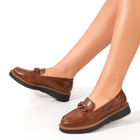 Mocasini dama cu talpa groasa maro MOD09949, 3, modlet.ro