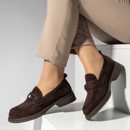 Mocasini dama cu talpa joasa maro suede IRIS16, 2, modlet.ro