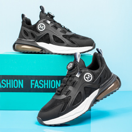 Plateste Jumatate!, Pantofi barbati sport negri cu alb MOD10195, modlet.ro