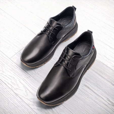 Plateste Jumatate!, Pantofi casual barbati negri din Piele naturala MOD10646, modlet.ro