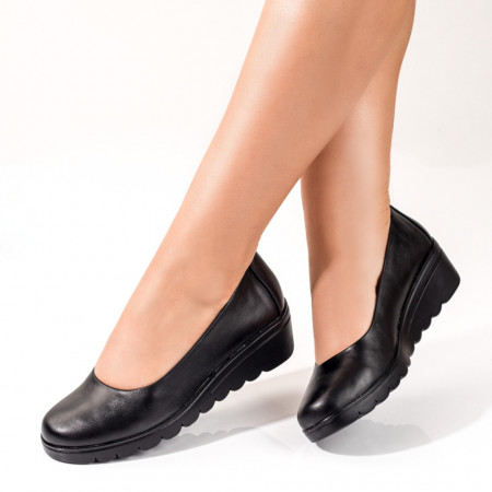 Pantofi casual cu platforma, Pantofi casual cu platforma dama negri MDL09801 - modlet.ro
