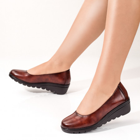 Pantofi dama, Pantofi casual cu platforma dama visinii MOD09801, modlet.ro