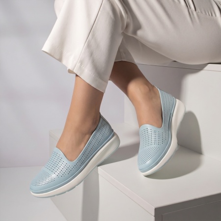 Pantofi casual dama cu platforma albastri din Piele naturala SARA8, 2, modlet.ro