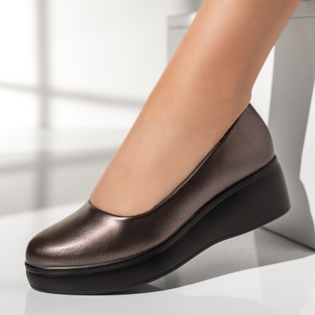 Pantofi dama, Pantofi casual dama cu platforma gri MOD01902, modlet.ro