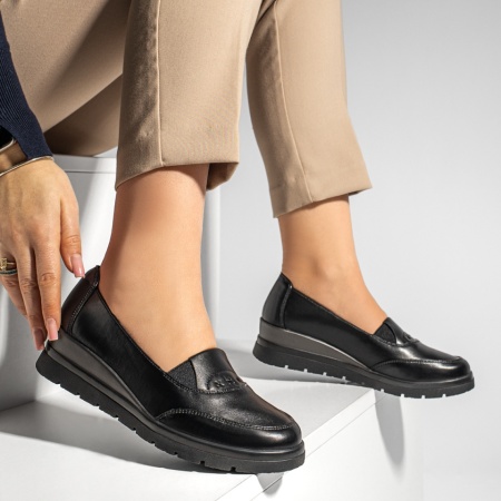 Pantofi casual dama cu platforma negri ANA76, 3, modlet.ro