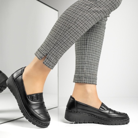 Pantofi casual dama cu platforma negri MOD13047, 4, modlet.ro