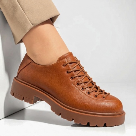 Pantofi casual dama cu talpa groasa maro ANA71, 3, modlet.ro