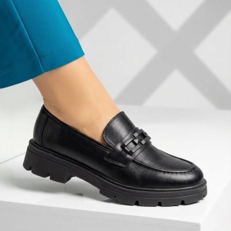 Pantofi casual dama cu talpa groasa negri NINA1, 3, modlet.ro