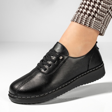 Pantofi casual dama cu talpa joasa negri MARA11, 3, modlet.ro