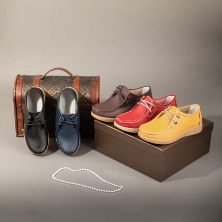 Pantofi casual dama cu talpa joasa rosii din Piele naturala MOD06084, 2, modlet.ro
