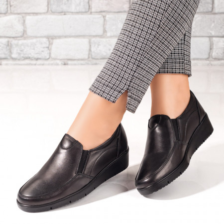 Pantofi casual dama negri cu platforma din Piele naturala MOD01887, 3, modlet.ro