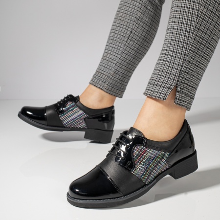 Pantofi casual dama negri din piele naturala MOD06425, 2, modlet.ro