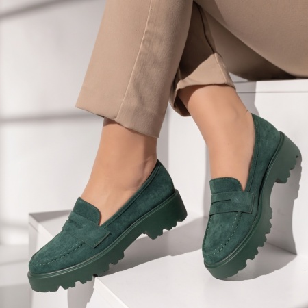 Pantofi casual dama verzi suede MOD10098, 2, modlet.ro