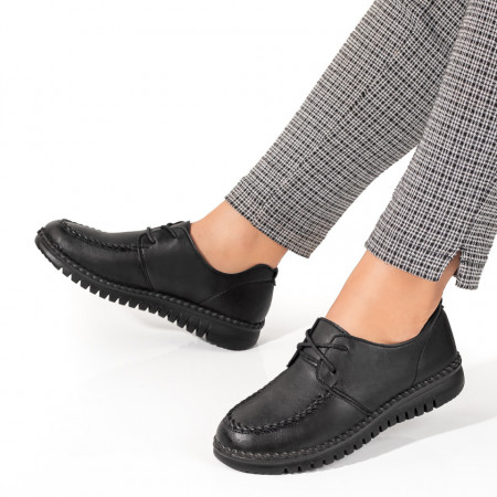 Pantofi dama casual negri cu siret MOD03858, 3, modlet.ro