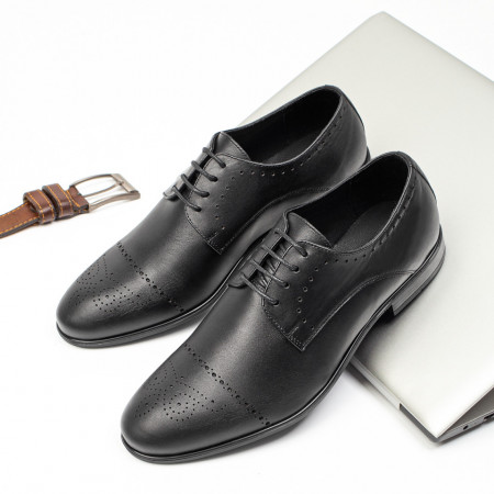 REDUCERI INCALTAMINTE, Pantofi eleganti barbati din Piele naturala negri MOD08311, modlet.ro
