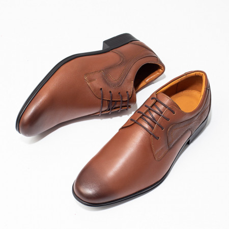 Pantofi eleganti barbati maro din Piele naturala MOD03547, 2, modlet.ro