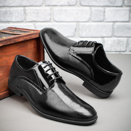 Pantofi barbati eleganti, Pantofi eleganti barbati negri cu aspect lucios din Piele naturala MDL08783 - modlet.ro