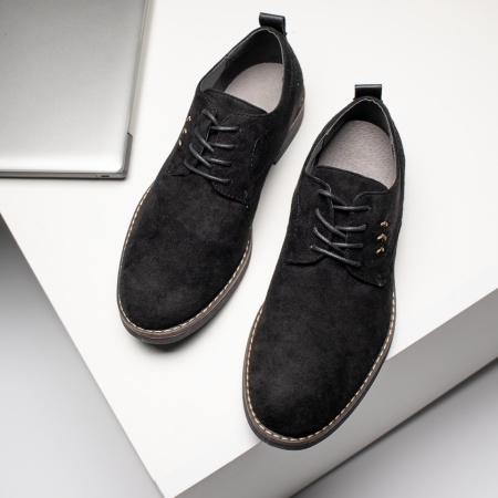 Pantofi barbati, Pantofi eleganti barbati negri suede MOD08446, modlet.ro