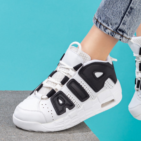 Pantofi sport dama albi cu negru MOD07781, 3, modlet.ro