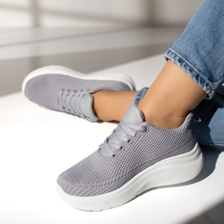 Pantofi sport dama cu platforma gri EMA20, 3, modlet.ro