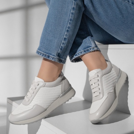 Pantofi sport dama cu siret albi ANA78, 2, modlet.ro