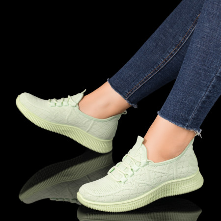 Pantofi sport dama cu talpa joasa verzi MOD10147, 3, modlet.ro