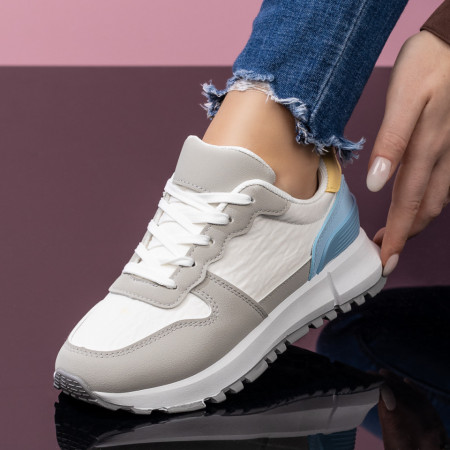 REDUCERI INCALTAMINTE, Pantofi sport dama gri cu albastru MOD08110, modlet.ro