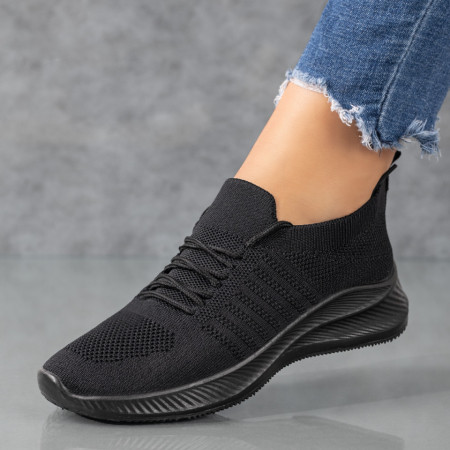 Oferta zilei, Pantofi sport dama negri cu siret MOD08860, modlet.ro