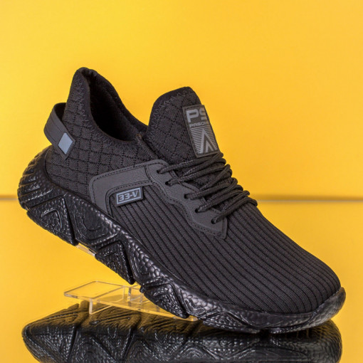 Pantofi sport negri barbati din textil MDL01392