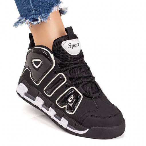 Pantofi sport negri cu alb ZEF07809