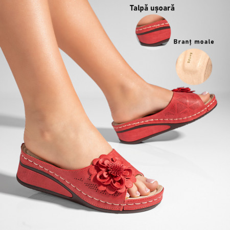 Papuci casual cu platforma dama rosii MOD11339, 3, modlet.ro
