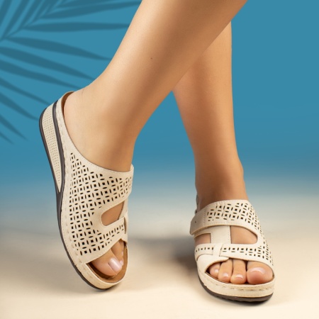 Papuci casual dama cu platforma bej MOD13819, 2, modlet.ro
