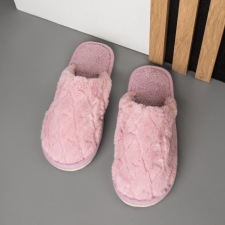 Papuci de casa dama, Papuci de casa dama roz MOD14021, modlet.ro