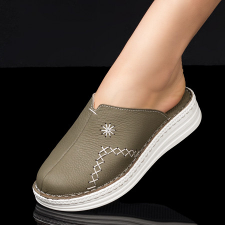Saboti dama khaki din Piele naturala MOD08309