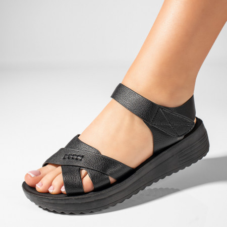 Sandale cu platforma dama negre ZEF11342