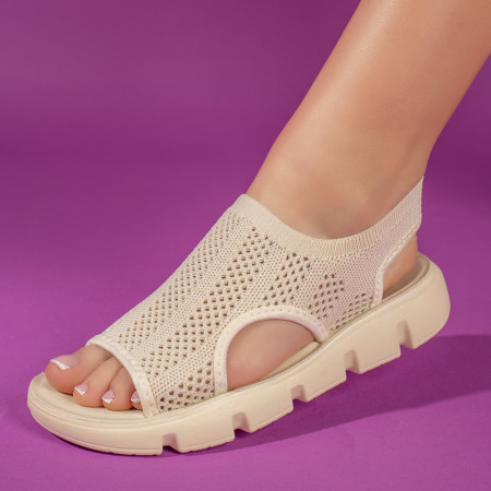 Sandale dama bej cu talpa joasa ZEF11345