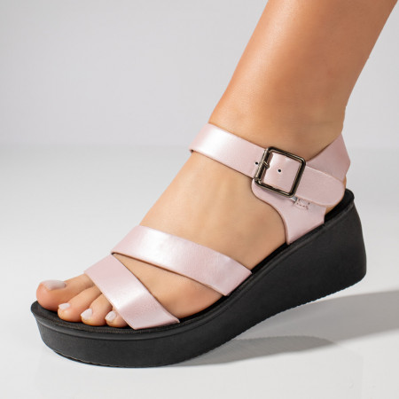 Sandale dama cu platforma si bareta roz MOD09090, 2, modlet.ro