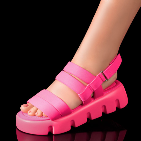 Sandale dama cu talpa groasa roz MDL09486