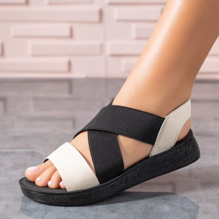 Incaltaminte dama, Sandale dama cu talpa joasa bej MOD09325, modlet.ro