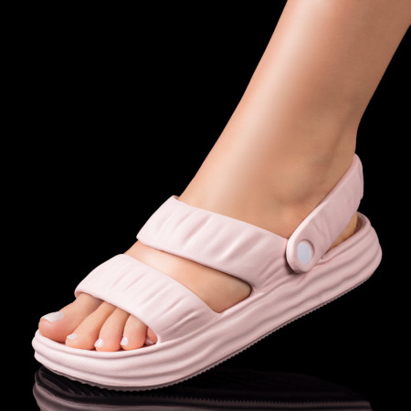 Sandale dama cu talpa joasa roz ZEF08614
