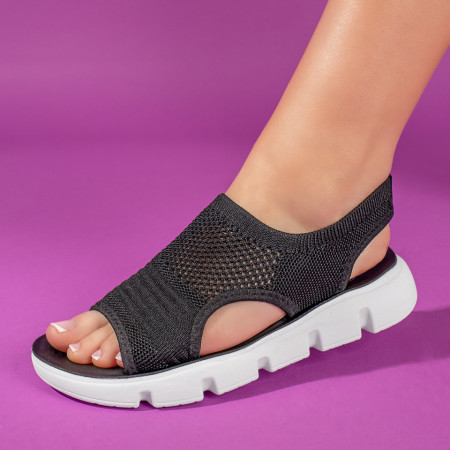 Incaltaminte dama, Sandale dama negre cu talpa joasa MOD11346, modlet.ro