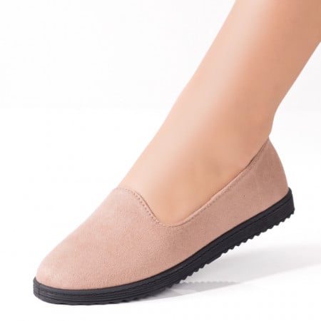 Balerini dama bej suede cu talpa joasa ZEF08639, 2, zeforia.ro