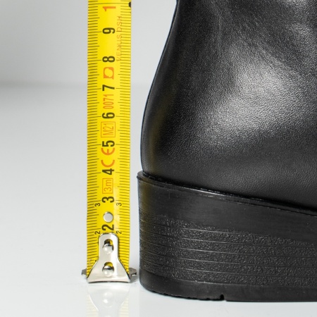 Cizme dama cu fermoar negre din Piele naturala MOD10665, 4, modlet.ro