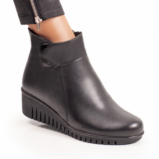 Cizme dama, Cizme dama cu platforma negre din Piele naturala cu fermoar MOD07270, modlet.ro