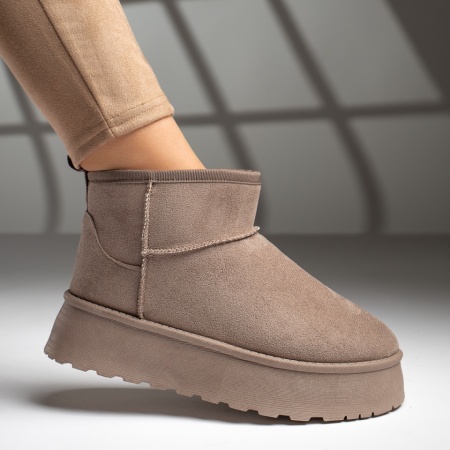 Incaltaminte dama, Cizme dama tip UG khaki suede MOD12590, modlet.ro