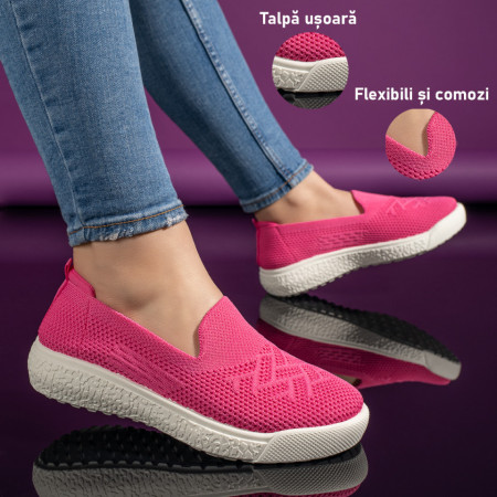 Espadrile dama cu talpa joasa roz inchis MOD11164, 3, modlet.ro