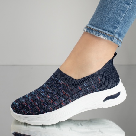 Incaltaminte dama, Espadrile sport dama cu talpa groasa albastre MOD13174, modlet.ro