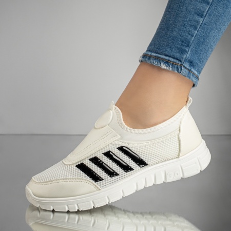 Espadrile sport dama cu talpa groasa albe MOD13181, 1, modlet.ro