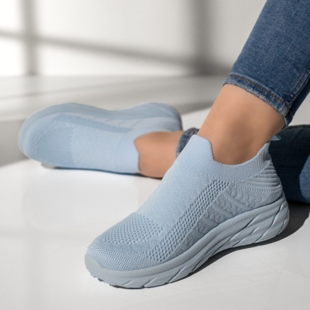 Incaltaminte dama, Espadrile sport dama din material textil albastru deschis MOD13176, modlet.ro